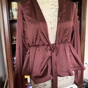 Shein Low-cut Satin Blouse